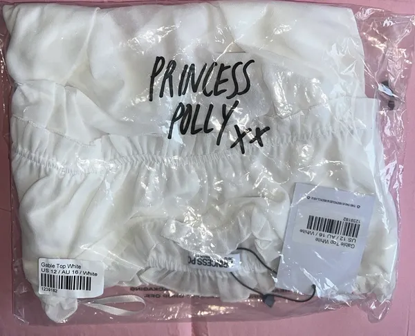 Princess Polly GABLE TOP WHITE - SIZE 12 - Image 4