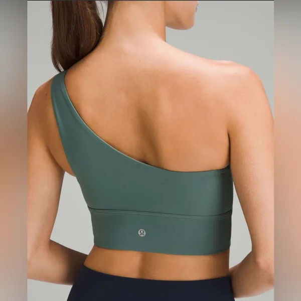 NWT Lululemon Align Asymmetrical Sports Bra Medium Forest Color Size 10 - Image 4