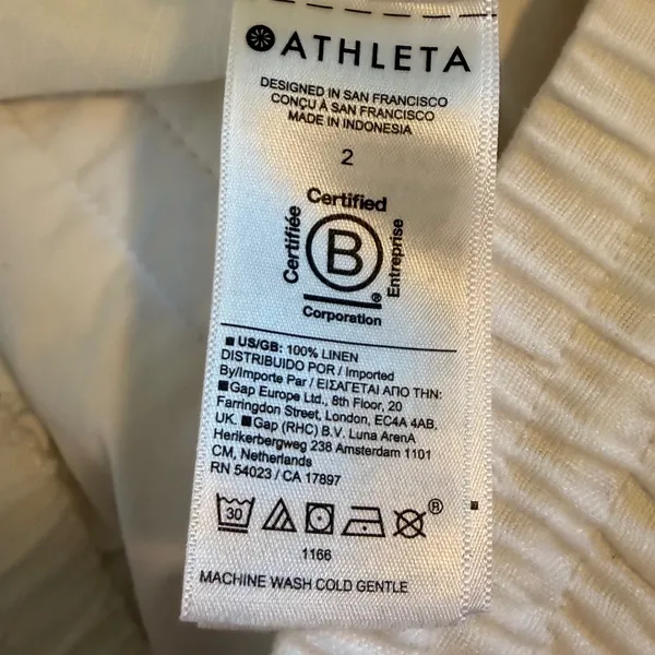 Athleta Retreat‎ Linen White Jogger Pants Elastic Drawstring Pockets Size 2 - Image 6