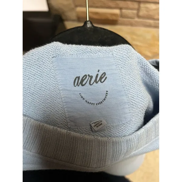 Aerie Down to the Earth oversized relaxed fit sweatshirt Light Blue Small - Image 6