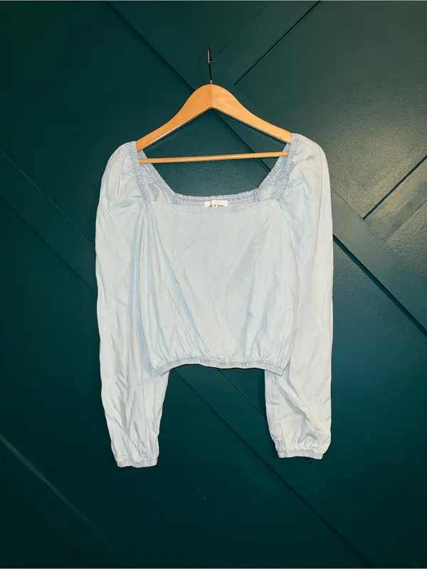 Anthro Cloth & Stone Smocked Square Neck Blouse, Size S - Image 3