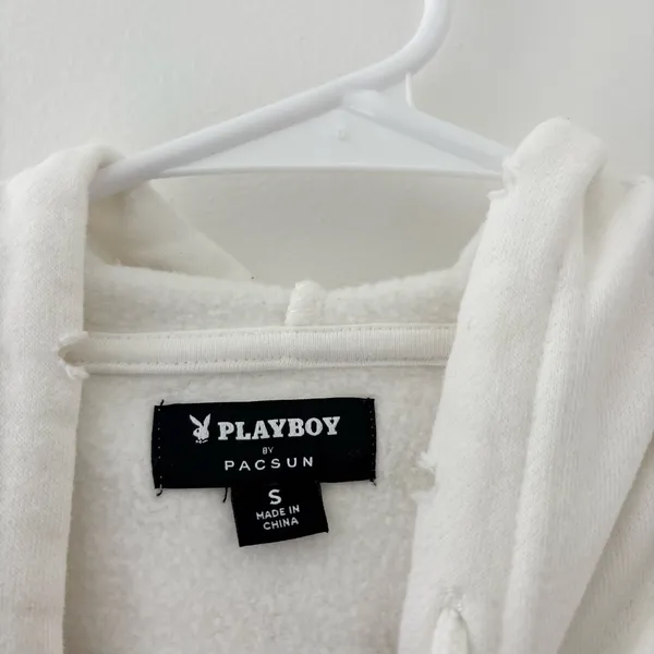 Playboy x PacSun white beaded hoodie - Image 4