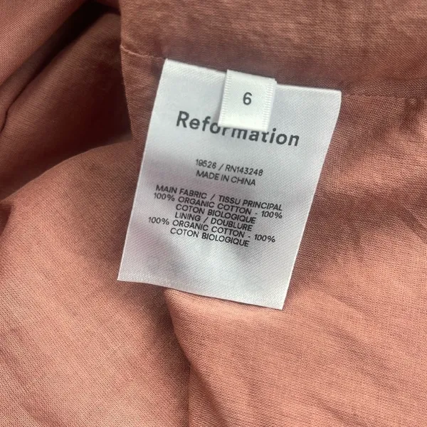 Reformation Dunes Smocked Long Sleeve Mini Dress Praline Pink Rose‎ - Image 2