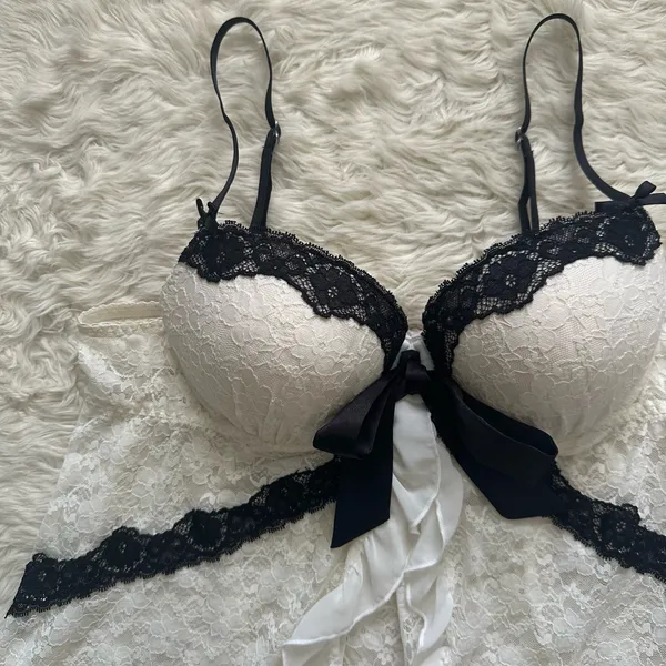 Linea Donatella Babydoll Chemise Lingerie Sleepwear Top Sheer Lace White Sz L - Image 4