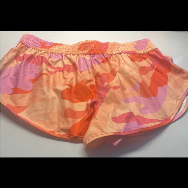 Free People FP Movement Easy Does It Printed Shorts Orange Size X-Large - Image 5