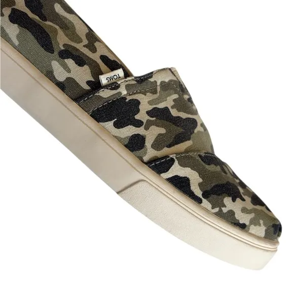 NWT Toms Alpargata Cupsole Olive Camouflage Slip On Sneaker Flats Size 10 - Image 6