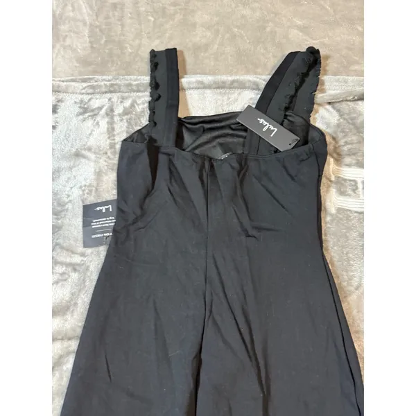 NWT Lulus Persuasion‎ Black Ruffled Bodycon Midi Dress Sleeveless Size Small - Image 6