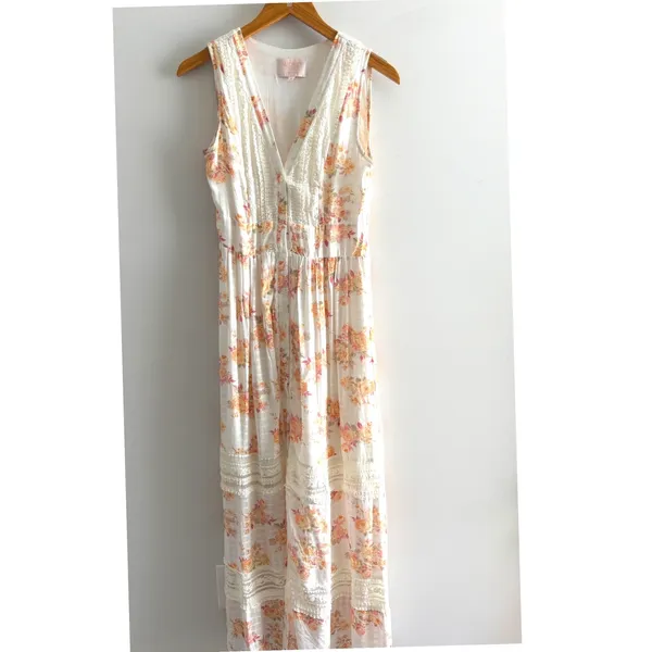Audrey Parks Francesca's Women's Maxi Dress Floral Rayon Cottagecore Lace Small - Image 2