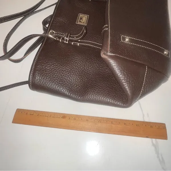 Dooney & Bourke Pebble Grain Tote Brown Leather Shoulder Bag - Image 14