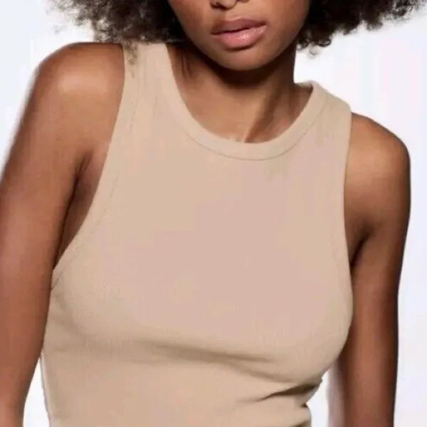 Zara Tan  Ribbed Crop Top - Image 3