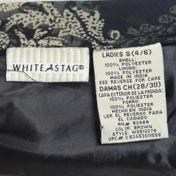 VTG White Stag S Tiered Maxi Skirt Black Brown Floral Bohemian Whimsygoth Grunge - Image 5