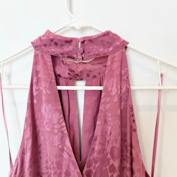 Anthropologie Burnout‎ Halter Mini Dress Size Medium Romantic Coquette Fairy - Image 4