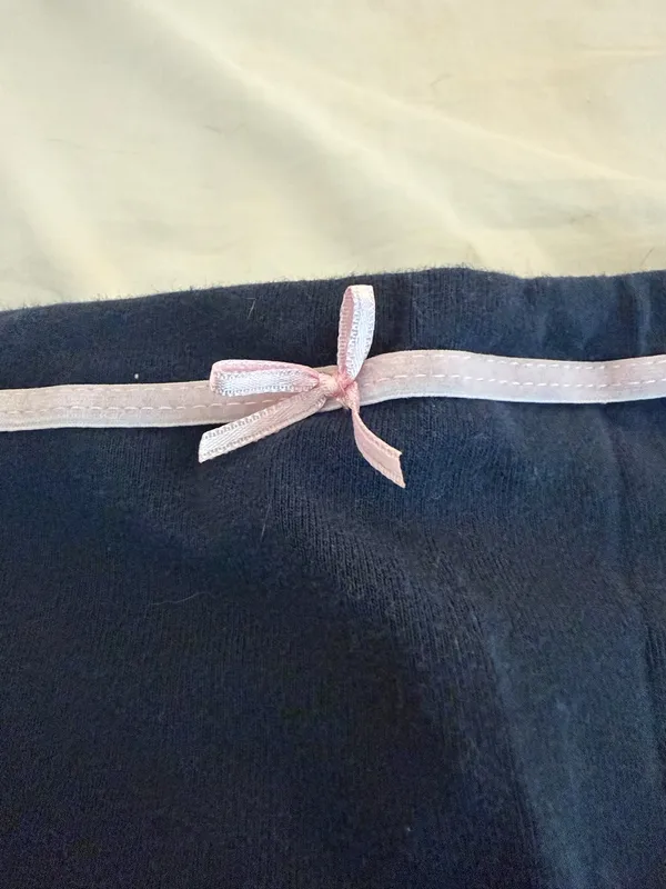Classic Navy Tube Top with Cute Baby Pink Bow Lining - Subdued XS - Image 2
