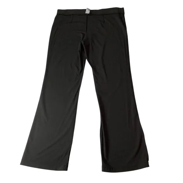Ann Taylor Black Wide Leg Pull On Career Pants Stretch High Rise Large - Image 4