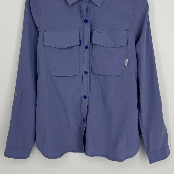Stio Eddy Guide Shirt Small Blue Snap Button Long Sleeve Hiking Outdoor Utility - Image 4
