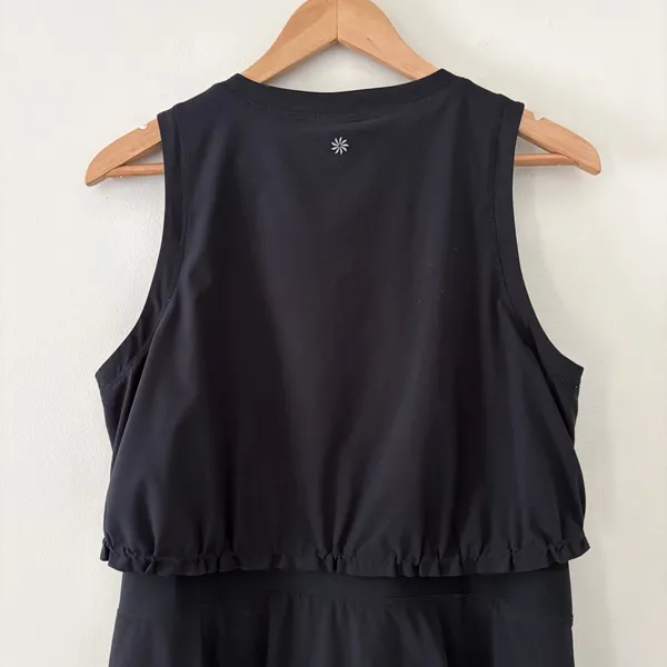 Athleta Dress Venture Out 12 Black Athletic Hiking Zip Front Built-in Shorts - Image 7