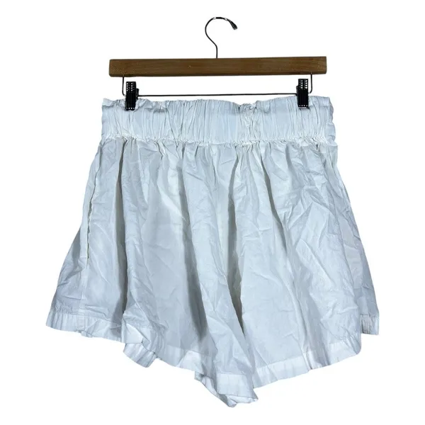 Free People Miki Skort Pleated Mini Ivory Boho High Rise 100% Cotton Size L - Image 4