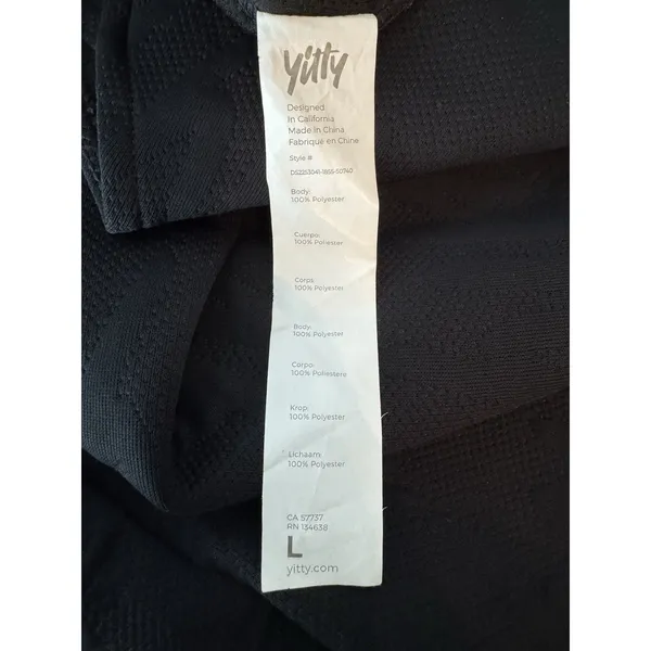Yitty Backless Hoddie Dress Black Cap Sleeve Athleisure Lounge Open Back Tunic L - Image 8