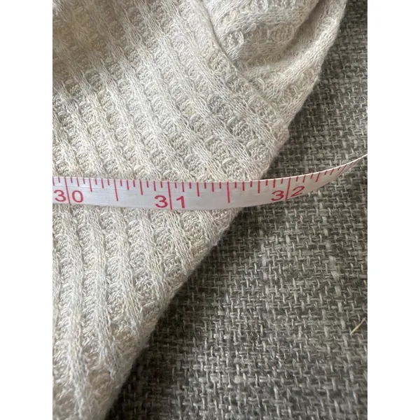 Lovely Melody Womens Beige Waffle Knit Peplum Button Top Size M Oversized - Image 6