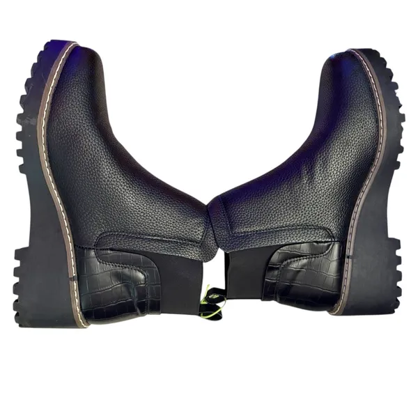 Rampage Sacha Black Ankle Wedge Boots Size 10 - Image 6