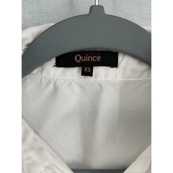 Quince Womens Button Down Shirt White Tencel Lyocell Short Sleeve XS - Image 5
