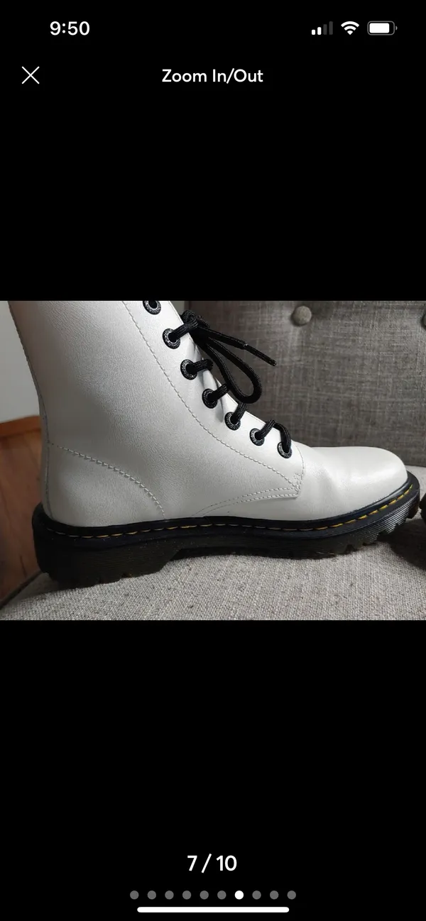 Dr. Martens White Lace Up Boots - Image 7