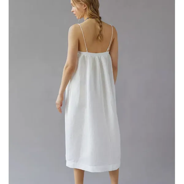Urban Outfitters UO‎ White 100% Linen Juliana Midi Dress Women’s Small - Image 2