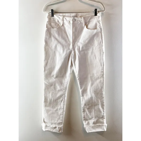 Good American Good Straight High Waist Raw Hem Jeans White 10 / 30 - Image 2
