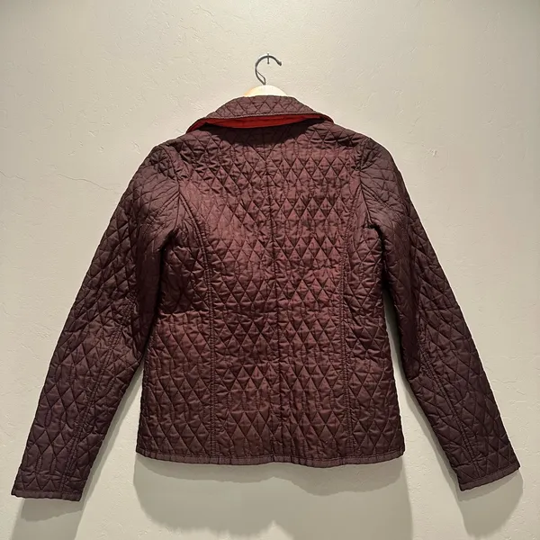 Tommy Hilfiger Brown Quilted Lightweight Button Down Jacket Collared‎ Size XS - Image 2