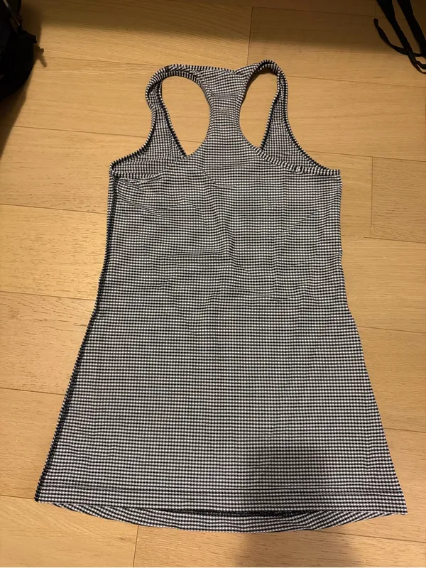 NWOT Lululemon Gingham Black and White Racerback Tank - Image 4