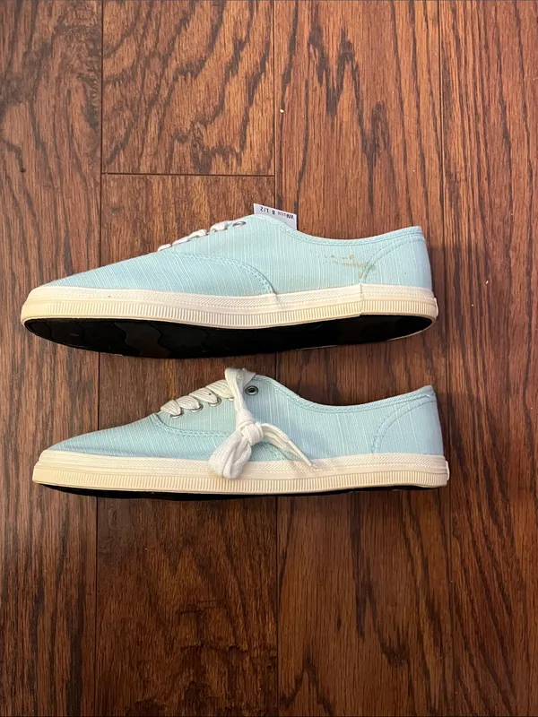 American Eagle Light Blue Canvas Lace-Up Sneakers - Image 11