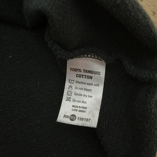 Smith + Rogue Black Cropped Raglan Sweatshirt 100% Tanguis Cotton‎ L Gorpcore - Image 6