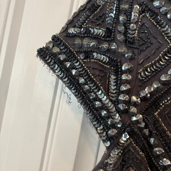 Adrianna‎ Papell Bluish/Gray Beaded Dress Size 4P - Image 7