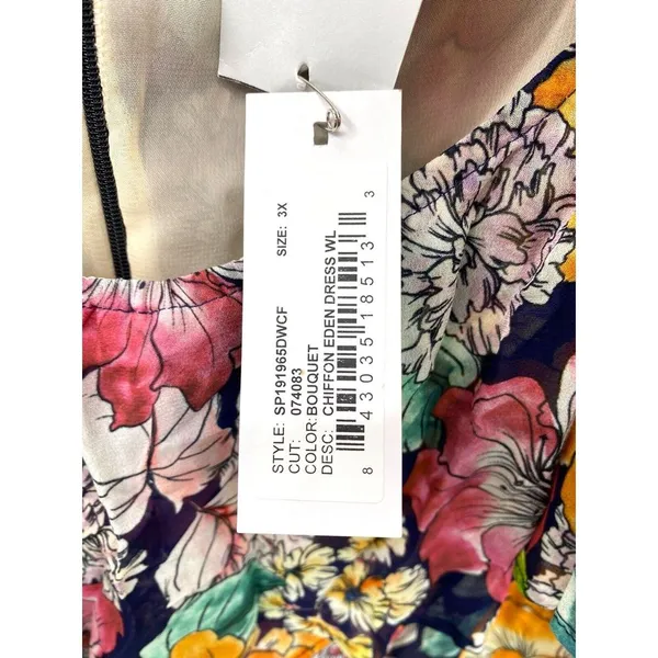 $325 Rachel Pally Women's Blue Sheer Long Eden Floral Maxi‎ Dress Size 3X NWT - Image 8