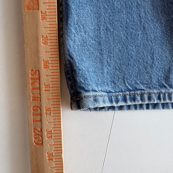 We The Free Wide Leg Jeans Women 28 Blue High Rise‎ Button Fly Denim Pants - Image 6