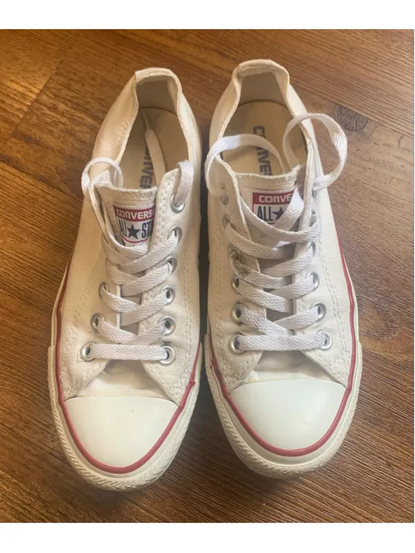 Women's Converse All Star Sneakers White Red Size 6.5 - Image 2