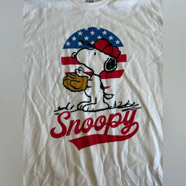 NWOT | Snoopy Patriotic Tee | Baseball | L White Size L - Image 2