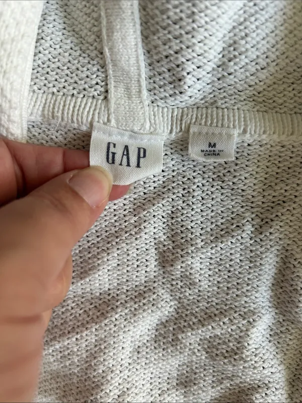 GAP White Hooded Cardigan Sweater - Image 2