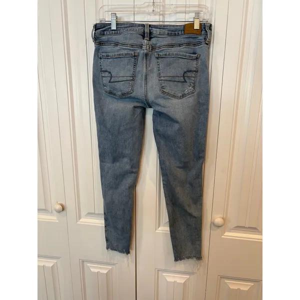 American Eagle‎ Super Stretch Distressed Jeggings Size 6 Short - Image 2