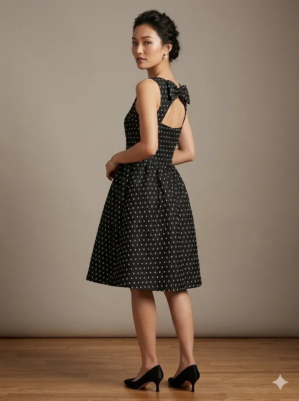 Quinn Black and White Embroidered Back Cutout Mini Dress Small - Image 8