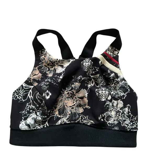 Free people movement freestyle sport bra printed -small black floral print - Image 4