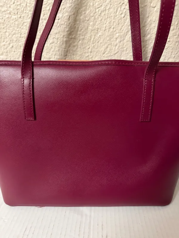 Ted Baker Burgundy Tote Bag Large Structured Shoulder Handbag - Image 14