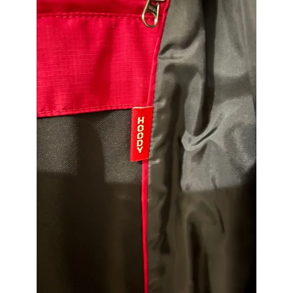 LL Bean Women's Pink‎ Black Coat Medium Hooded Windbreaker Raincoat - Image 6