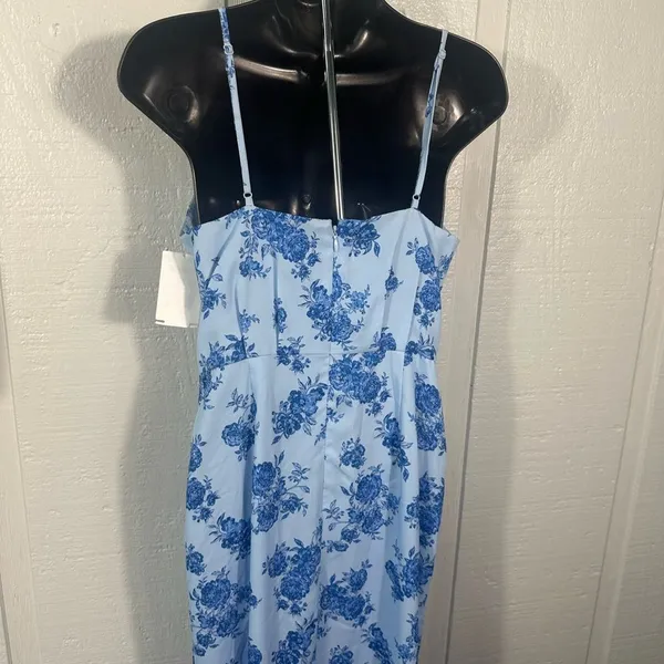 Chelsea 28 Blue Floral Spaghetti Strap Midi Dress Size Small NWOT - Image 12