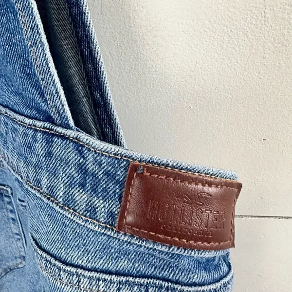 Hollister Women’s Small Blue Denim Boyfriend Overalls - Image 3