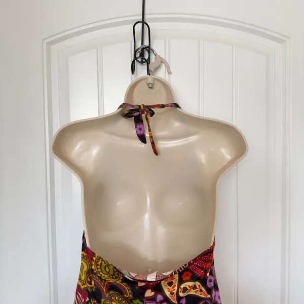 Victoria's Secret Large Paisley Floral Halter Tankini Top Y2K Boho Chic - Image 4
