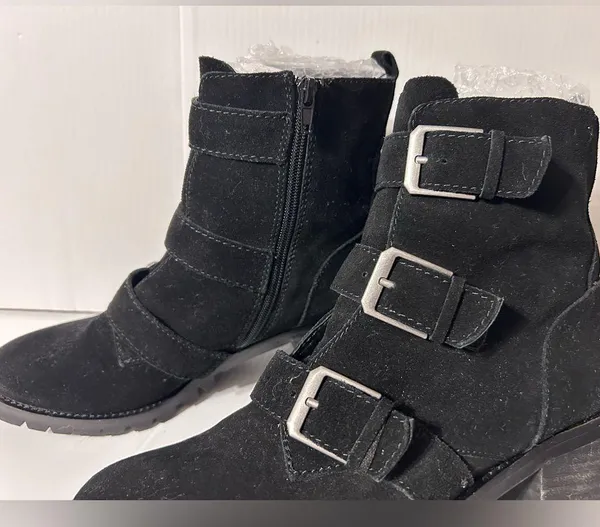 Crown Vintage ASISA winter black suede block heel boots women size 10 - Image 3