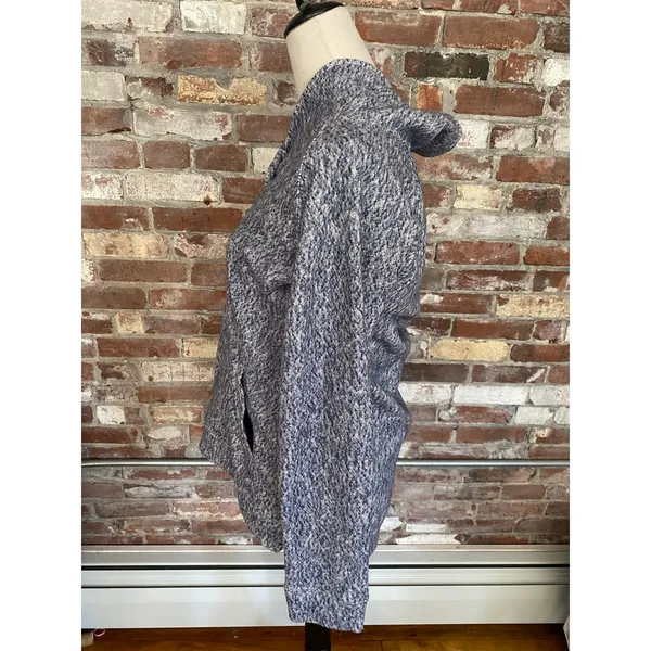 NWT L.L. Bean Women's Shawl Collar Marled Knit Pullover Sweater XS Blue White - Image 3