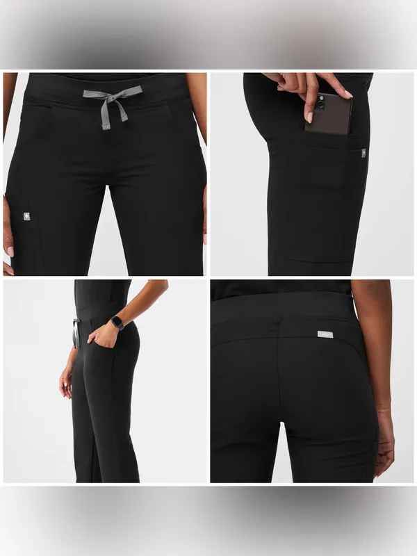 Figs Kade Cargo Black Scrub Trousers (Size XS/T) - Image 3