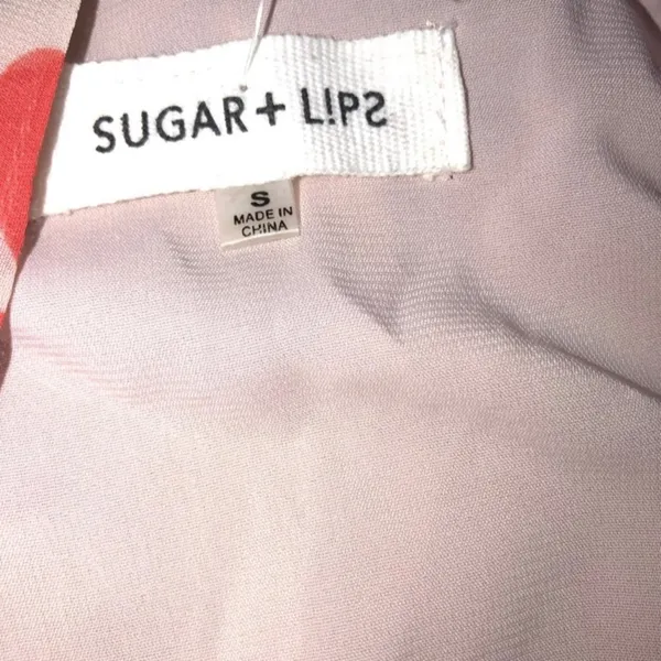 Sugar + L!ps size small pink & red floral halter Dress - Image 7